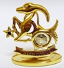 Подарок 2237 / Знак зодиака Козерог, несколько кристаллов Swarovski, главный - топаз и золотое покрытие.