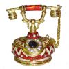 Подарок 3594 / Ювелирная шкатулка Старинный телефон Золотой 5,5 х 5,5 см,